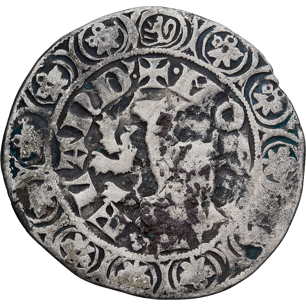 Munten, Frankrijk, Vlaanderen, Louis II de Mâle, Gros, 1346-1384, FR+, Zilver
