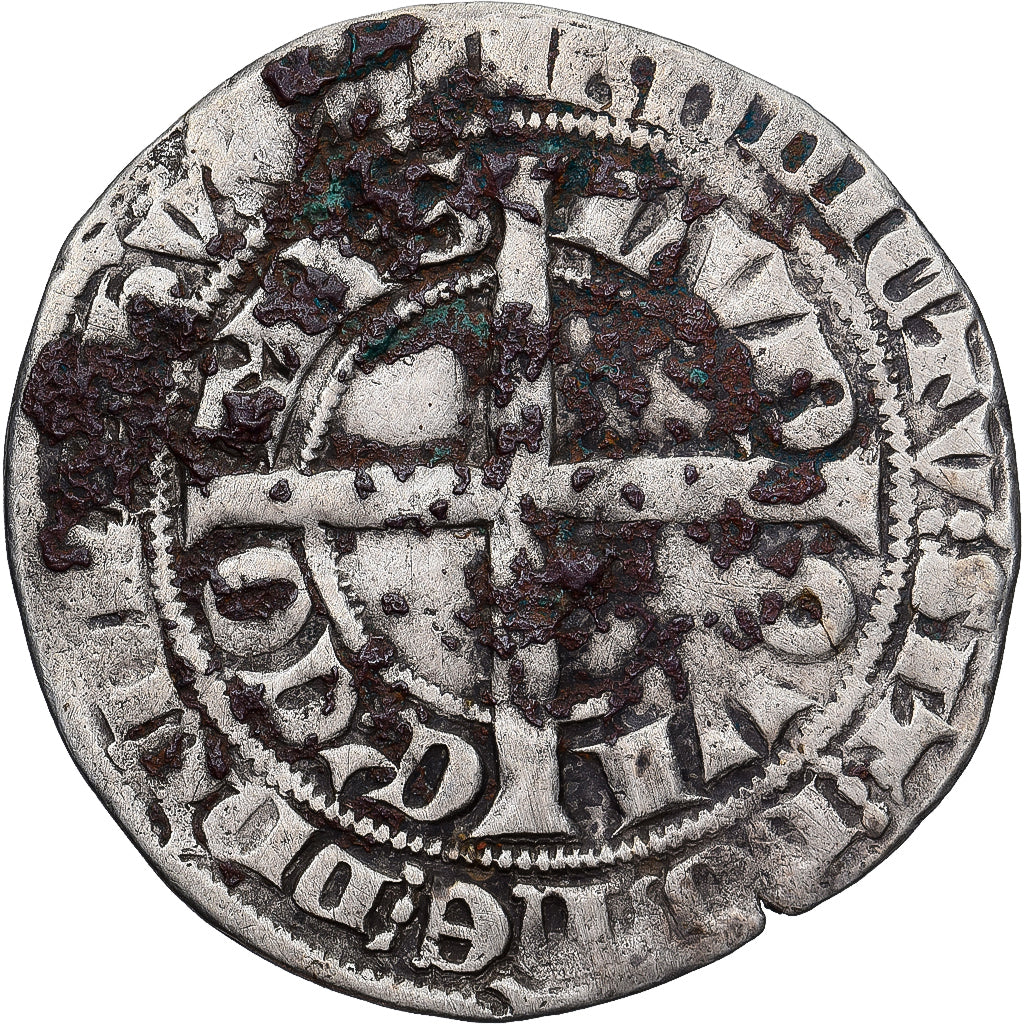 Munten, Frankrijk, Vlaanderen, Louis II de Mâle, Gros, 1346-1384, FR+, Zilver