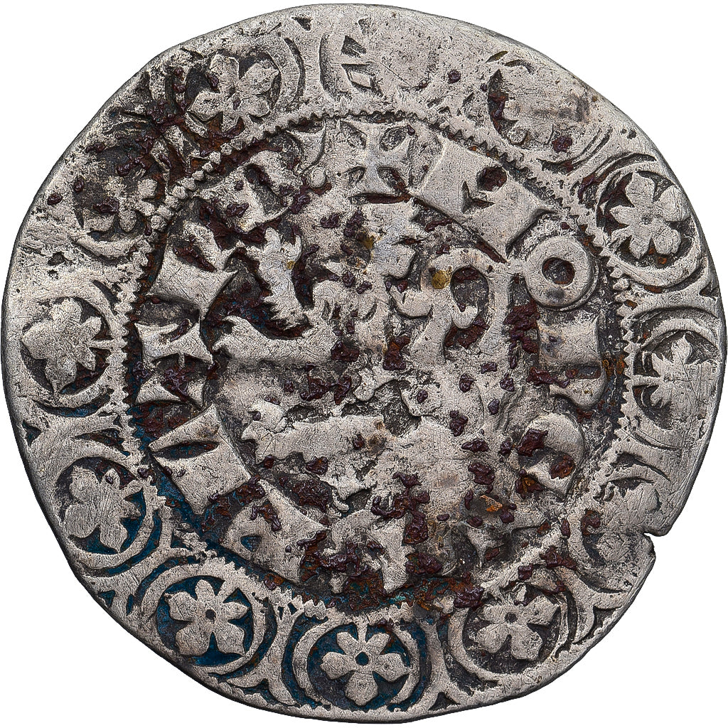 Munten, Frankrijk, Vlaanderen, Louis II de Mâle, Gros, 1346-1384, FR+, Zilver