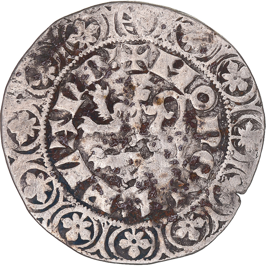 Munten, Frankrijk, Vlaanderen, Louis II de Mâle, Gros, 1346-1384, FR+, Zilver