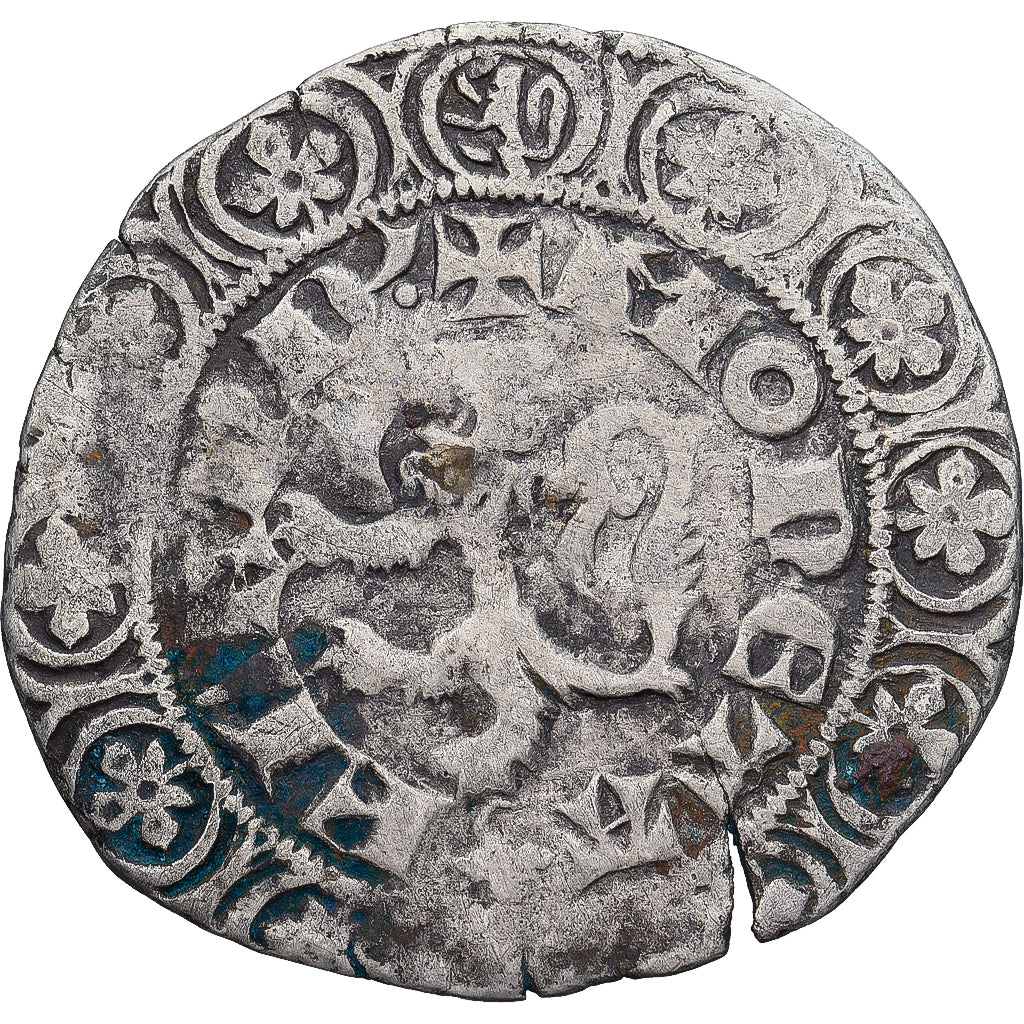 Moneda, Francia, Flanders, Louis II de Mâle, Gros, 1346-1384, BC+, Plata
