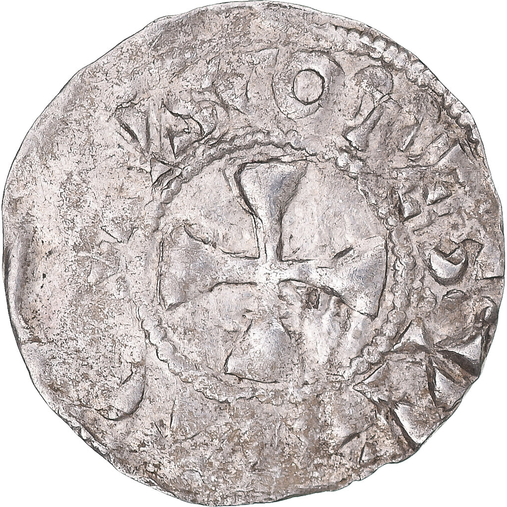 Moneda, ESTADOS FRANCESES, Picardie, Gautier II, Denarius, 986-1027, Amiens