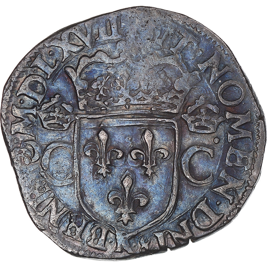 Monnaie, France, Charles IX, Teston aux 2 C couronnés, 1567, Bordeaux, TB+