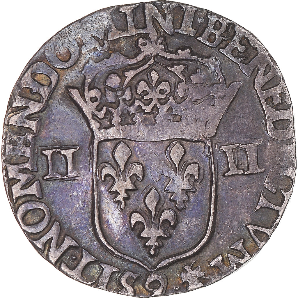Munten, Frankrijk, Louis XIII, 1/4 Ecu, 1617, Rennes, ZF, Zilver, KM:47.21