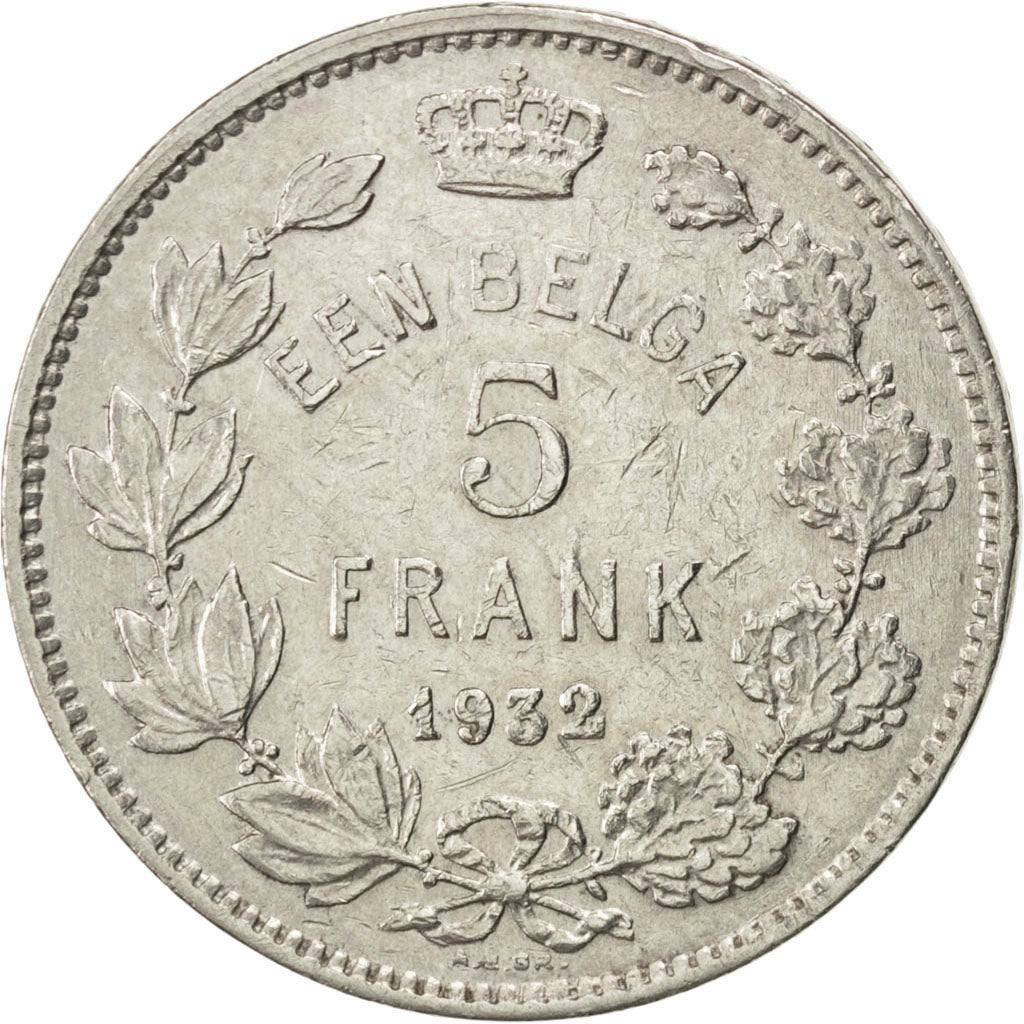 Monnaie, Belgique, 5 Francs, 5 Frank, 1932, TTB, Nickel, KM:98