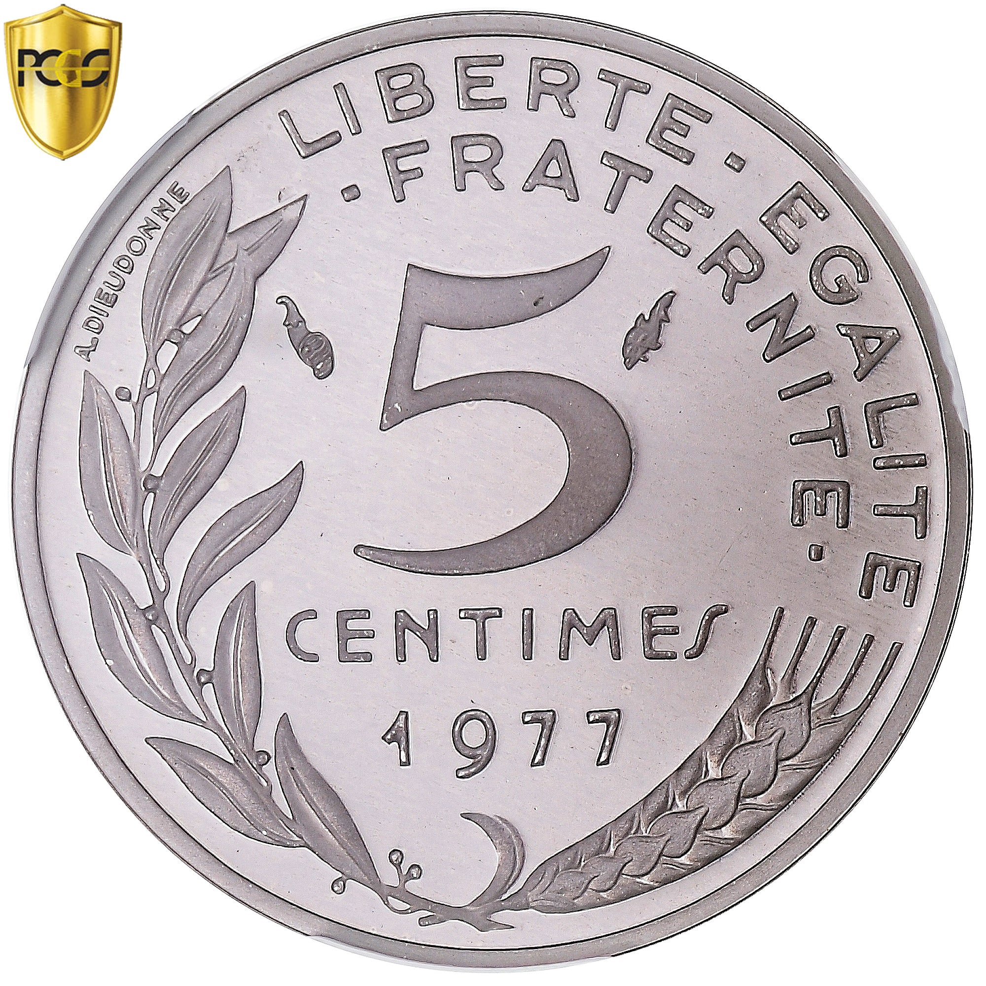 Monnaie, France, Marianne, 5 Centimes, 1977, Monnaie de Paris, Piéfort, PCGS
