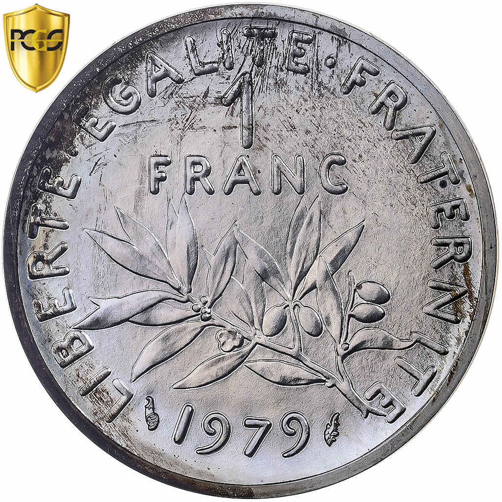 Francia, 1 Franc, Semeuse, 1979, MDP, Piéfort, Plata, PCGS, SP64