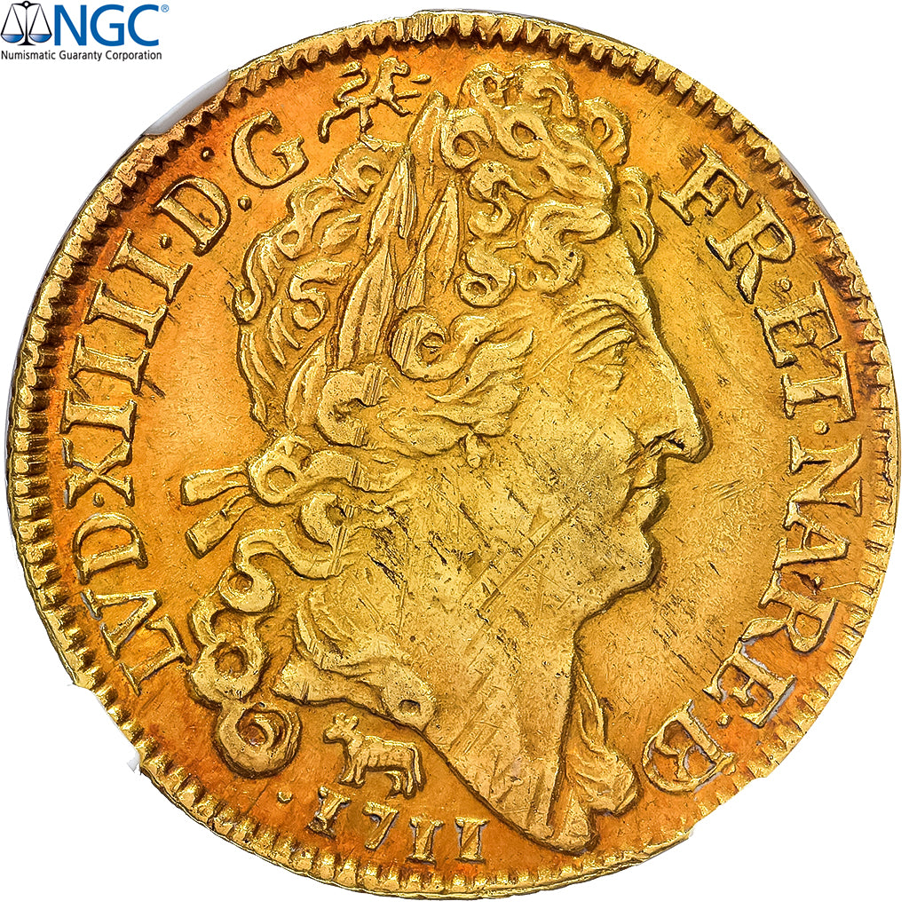 France, Louis XIV, Louis d'or de Béarn au soleil, 1711, Pau, TOP POP, Or, NGC