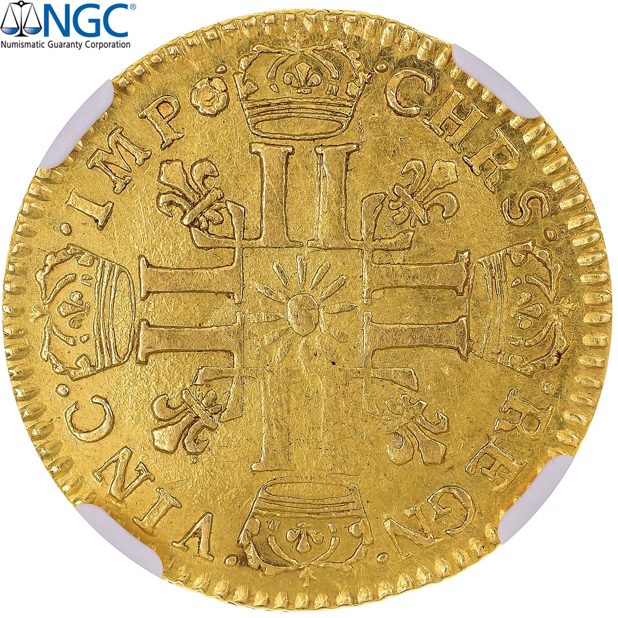 France, Louis XIV, louis d'or au soleil, 1709, Reims, Contemporary forgery