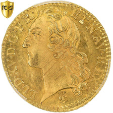 France, Louis XV, louis d'or au bandeau, 1756/2, Reims, TOP POP, Or, PCGS, MS65