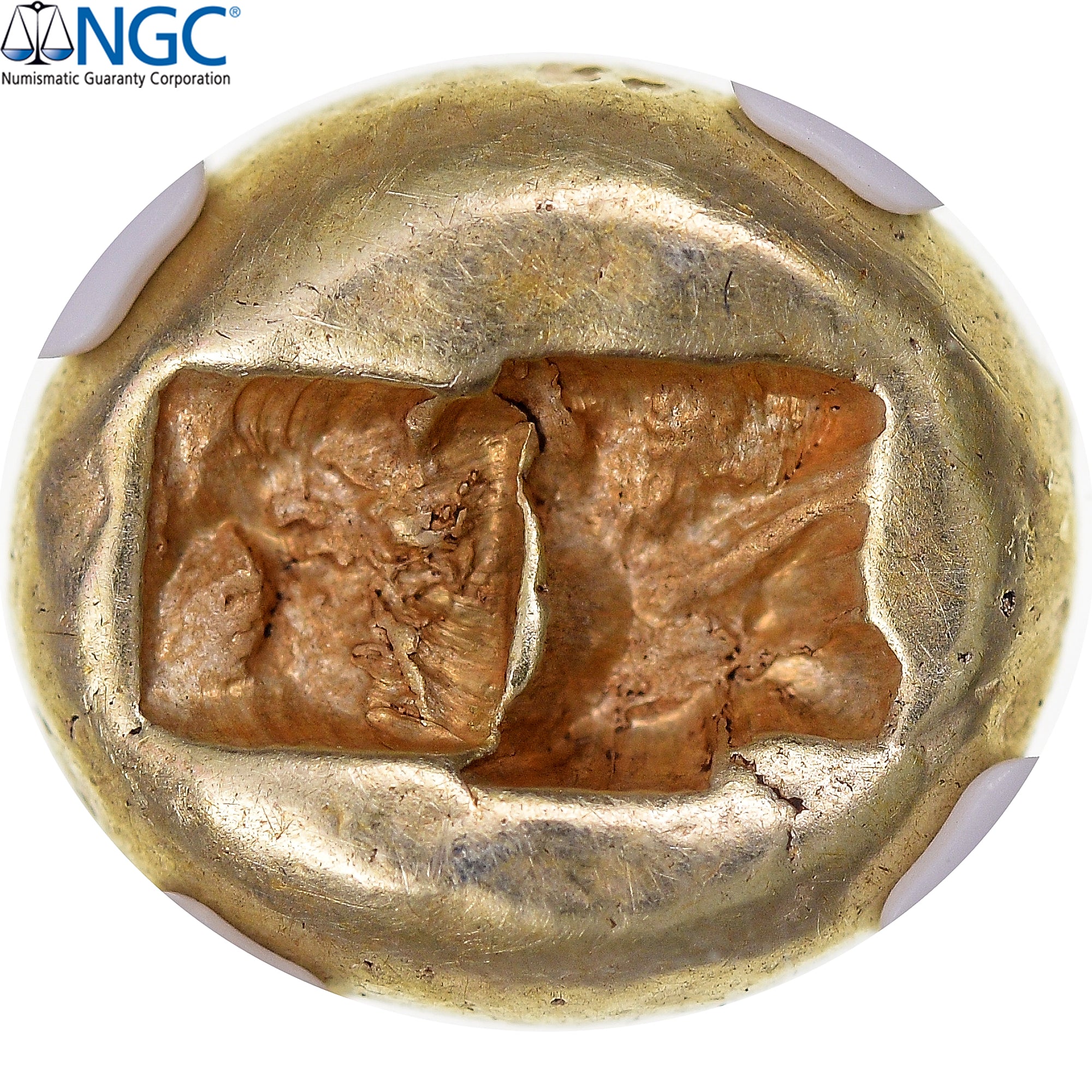 Lydia, Alyattes II, 1/3 Stater, ca. 610-546 BC, Sardis, Electrum, NGC, XF