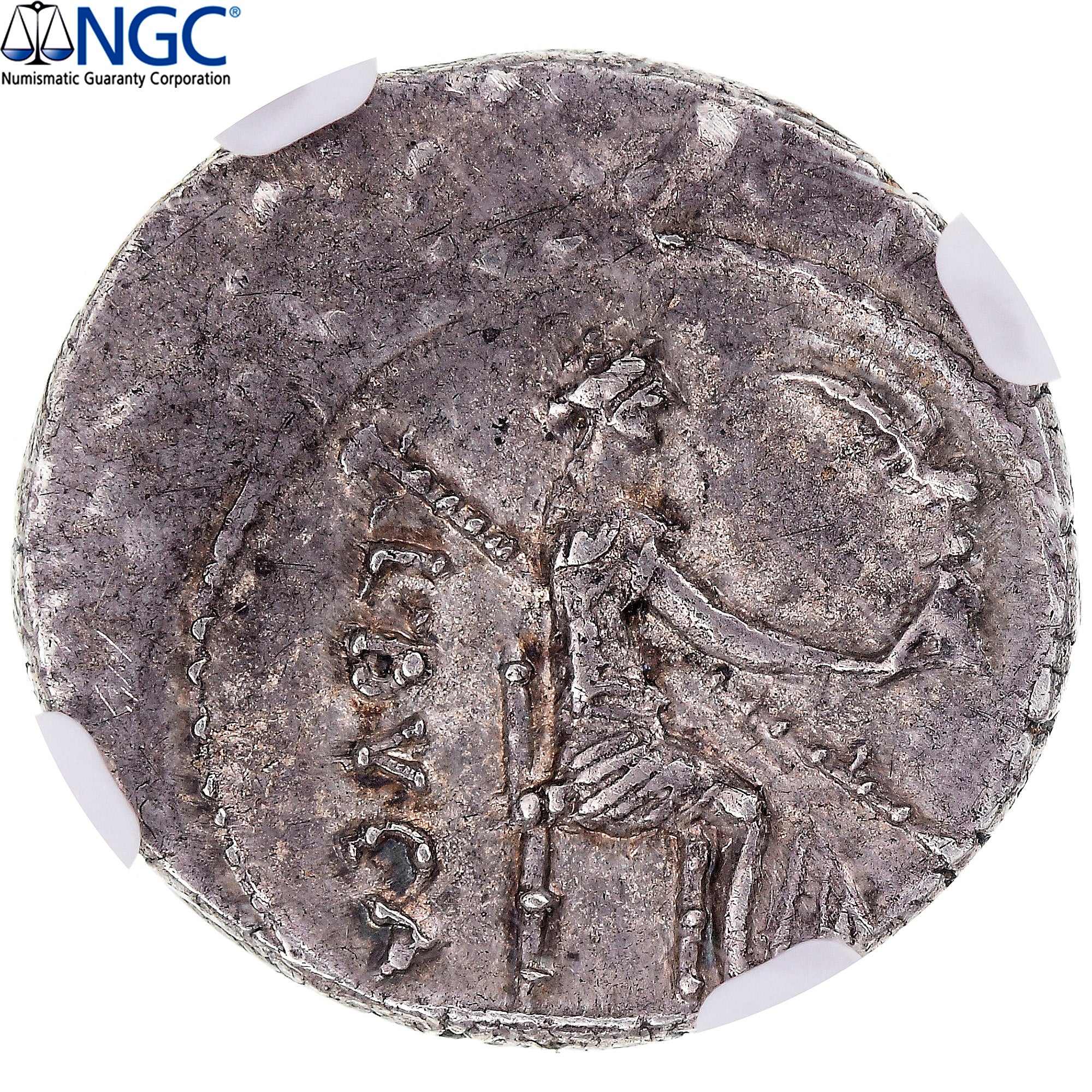 Julius Caesar, Denarius, ca. Feb.-Mar. 44 BC, Rome, Silver, NGC, Ch XF 4/5 4/5