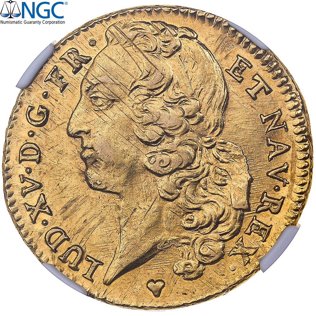 France, Louis XV, Double Louis d'or au bandeau, 1759, Strasbourg, Or, NGC, AU