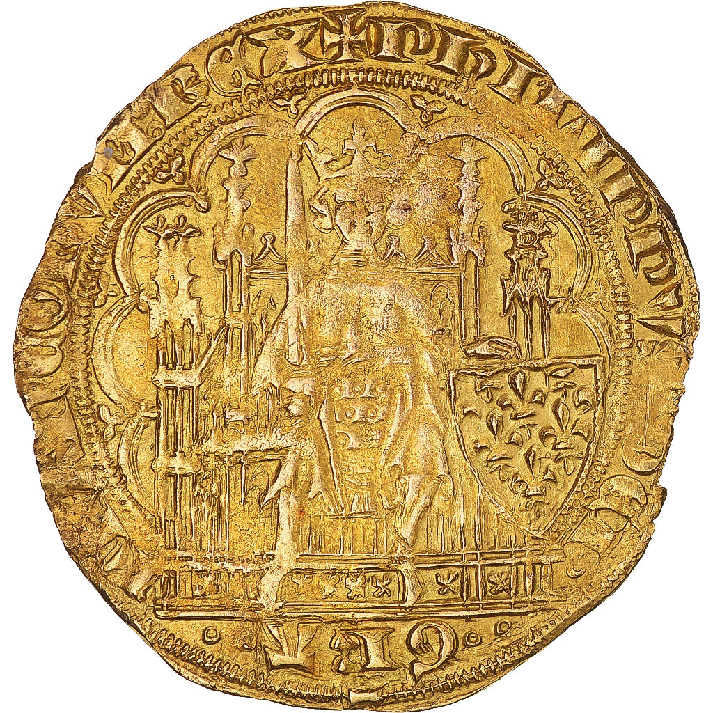France, Philippe VI, Ecu d'or à la chaise, 1349-1350, 6è émission, Or, TTB+