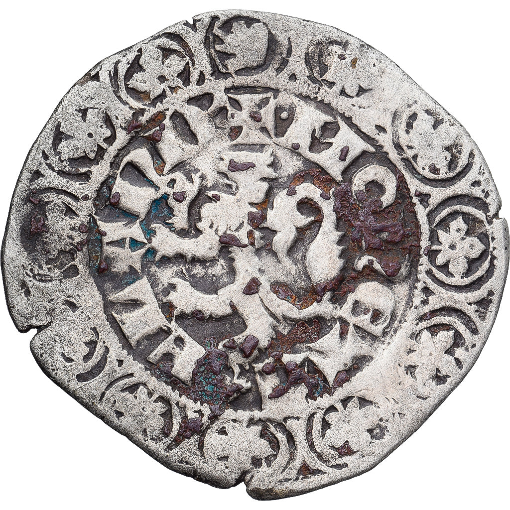 Moneda, Francia, Flanders, Louis II de Mâle, Gros, 1346-1384, BC+, Plata