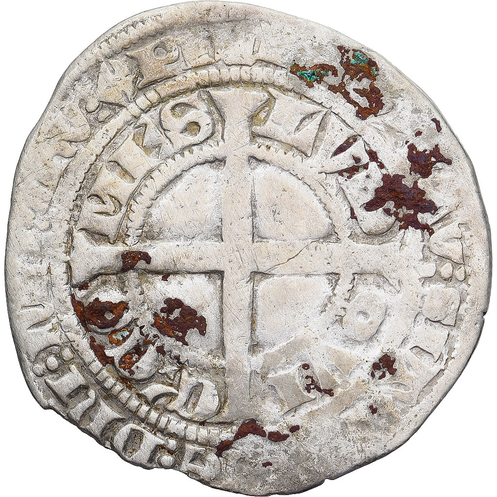 Moneda, Francia, Flanders, Louis II de Mâle, Gros, 1346-1384, BC+, Plata