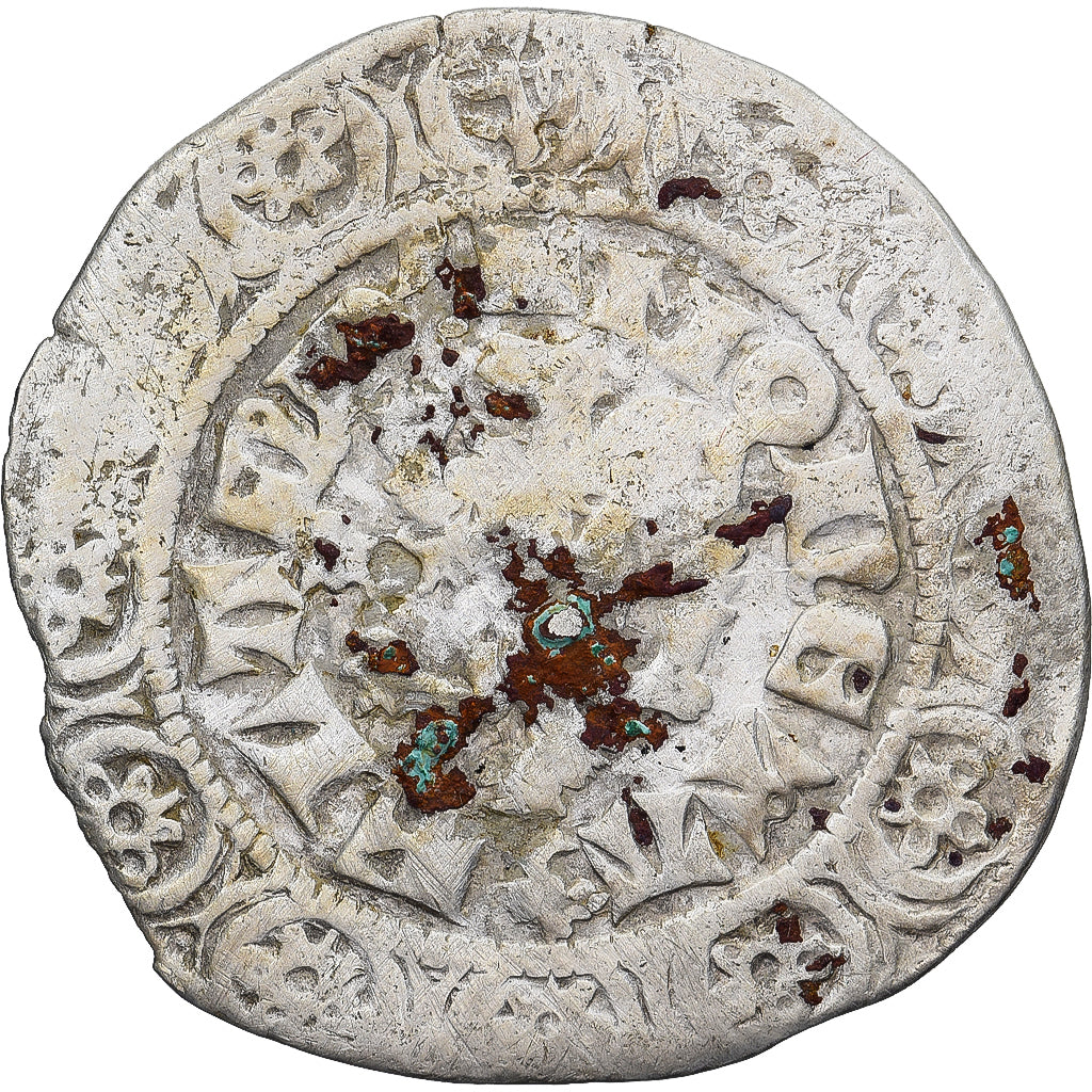 Moneda, Francia, Flanders, Louis II de Mâle, Gros, 1346-1384, BC+, Plata