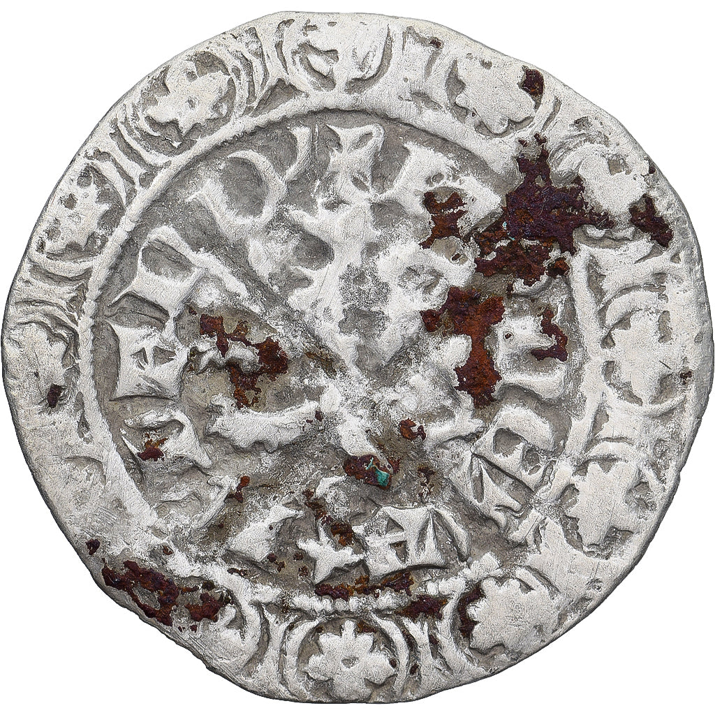 Moneda, Francia, Flanders, Louis II de Mâle, Gros, 1346-1384, BC+, Plata