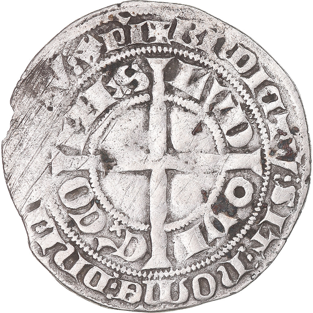 Moneta, Francja, Flanders, Louis II de Mâle, Gros, 1346-1384, VF(30-35)