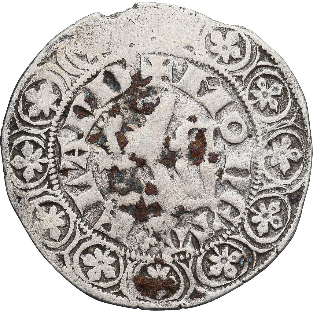 Moneda, Francia, Flanders, Louis II de Mâle, Gros, 1346-1384, BC+, Plata