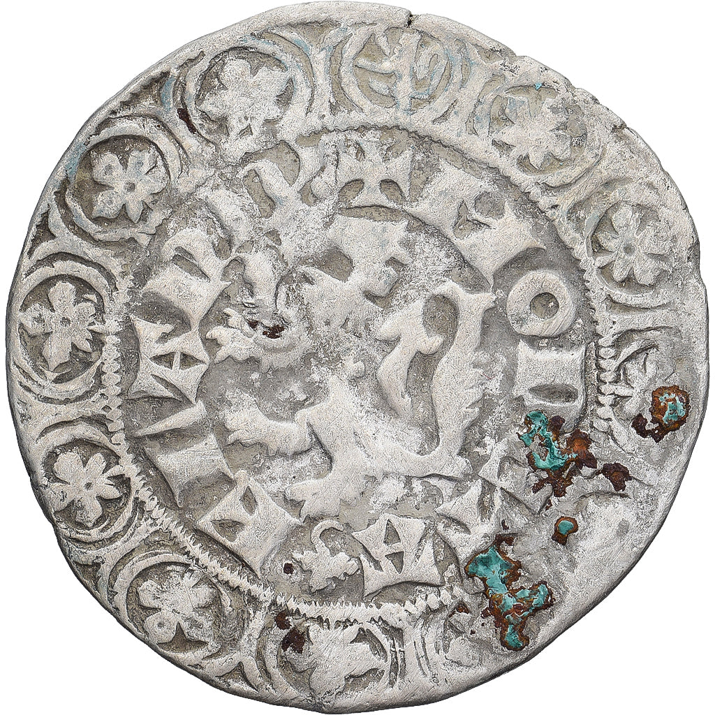 Moneda, Francia, Flanders, Louis II de Mâle, Gros, 1346-1384, BC+, Plata