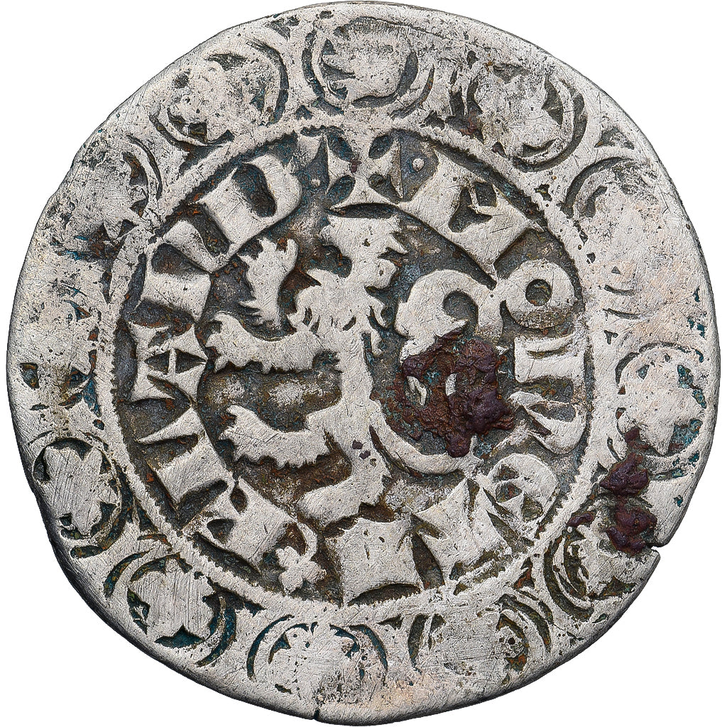 Moneda, Francia, Flanders, Louis II de Mâle, Gros, 1346-1384, BC+, Plata
