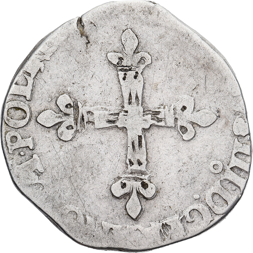 Munten, Frankrijk, Henri III, 1/4 Ecu, Rennes, FR+, Zilver, Gadoury:494