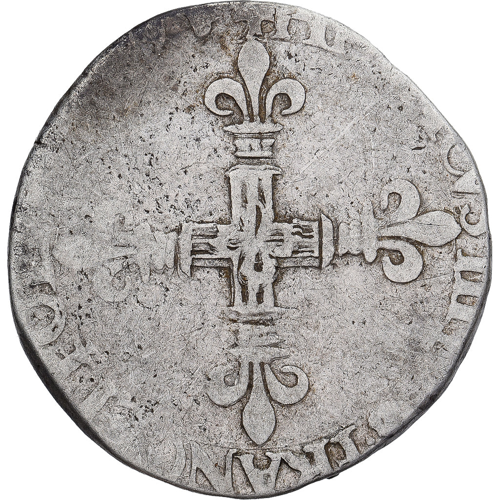 Moneda, Francia, Henri III, 1/4 Ecu, BC+, Plata, Gadoury:494