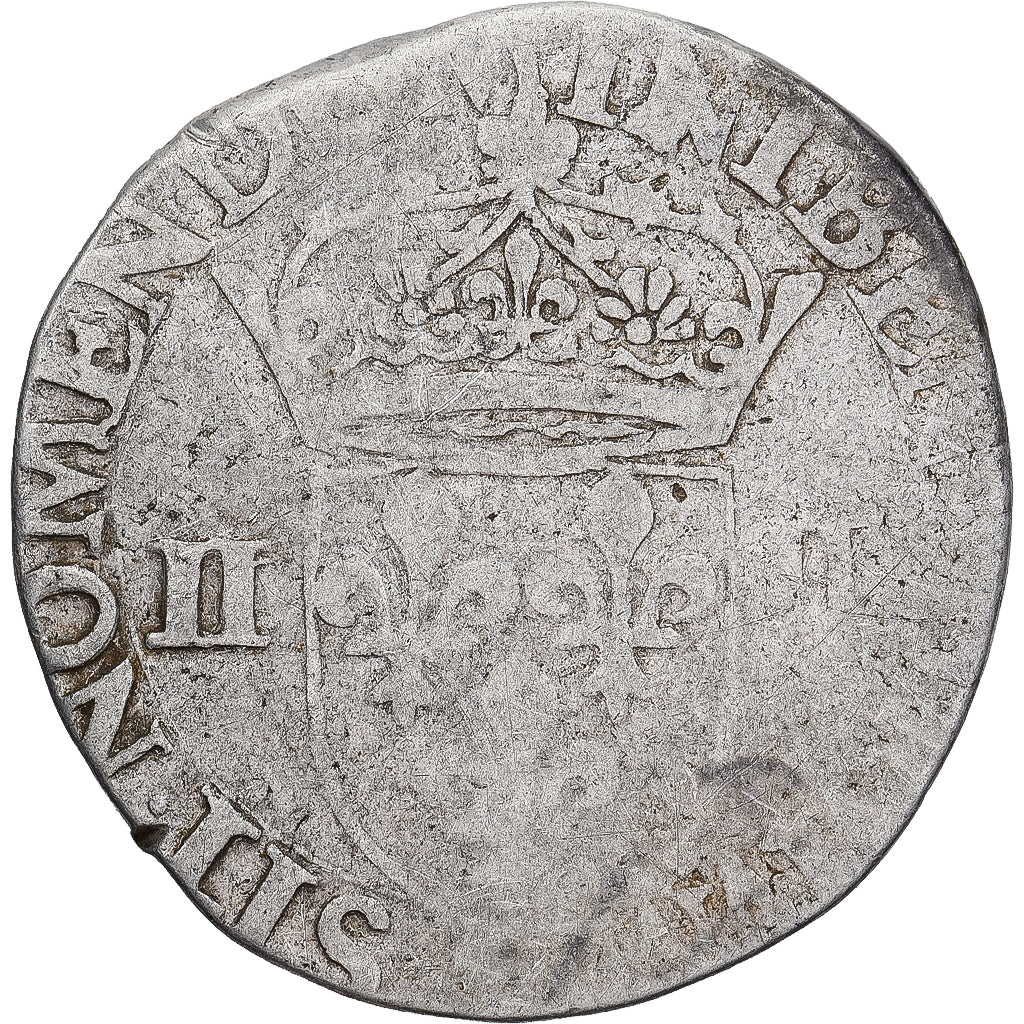 Moneda, Francia, Henri III, 1/4 Ecu, BC+, Plata, Gadoury:494
