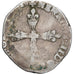 Munten, Frankrijk, Henri III, 1/4 Ecu, 1589, Paris, FR, Zilver, Gadoury:494
