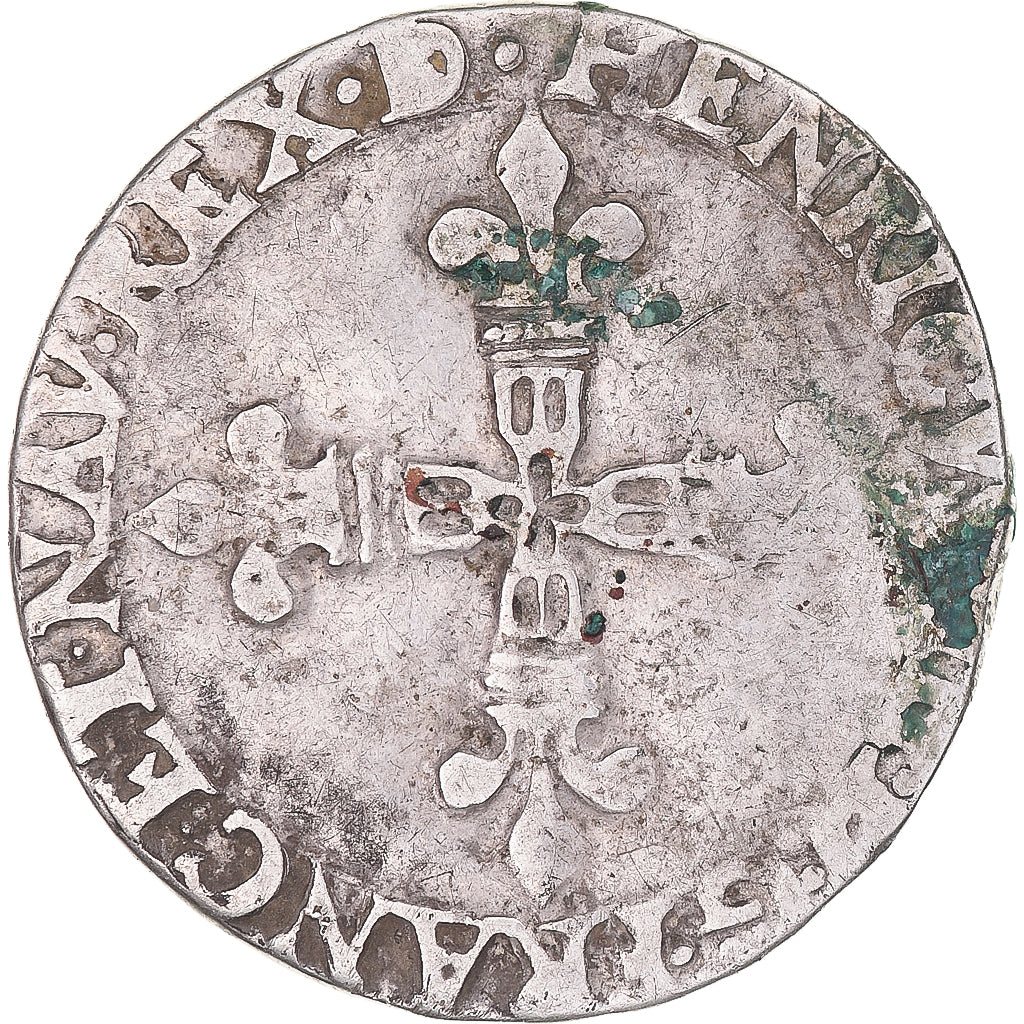 Moneta, Francja, Henri IV, 1/4 Ecu de Béarn, 1596, Morlaas, VF(30-35), Srebro