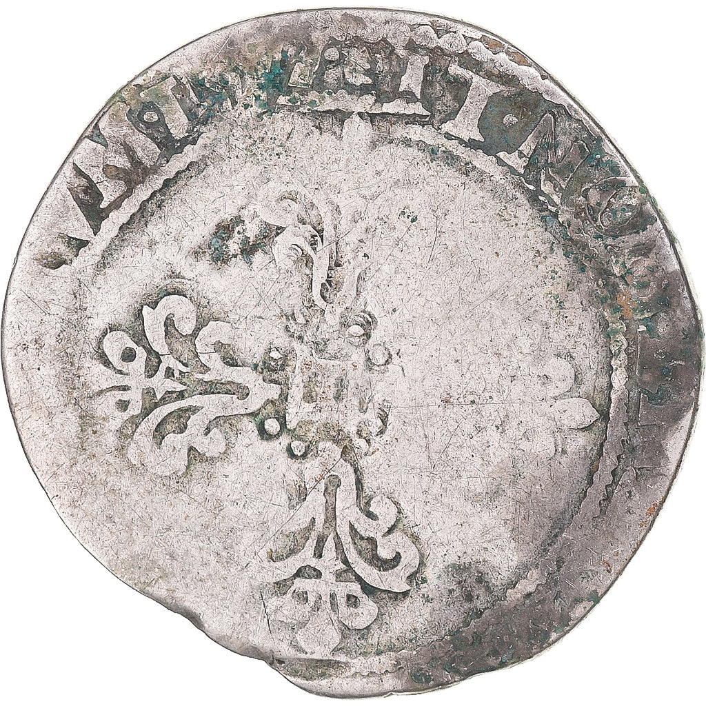 Moneta, Francia, Henri III, 1/2 Franc au col plat, Nantes, B+, Argento