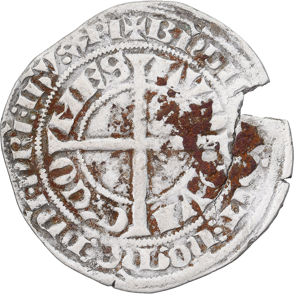 Moneda, Francia, Flanders, Louis II de Mâle, Gros, 1346-1384, BC+, Plata