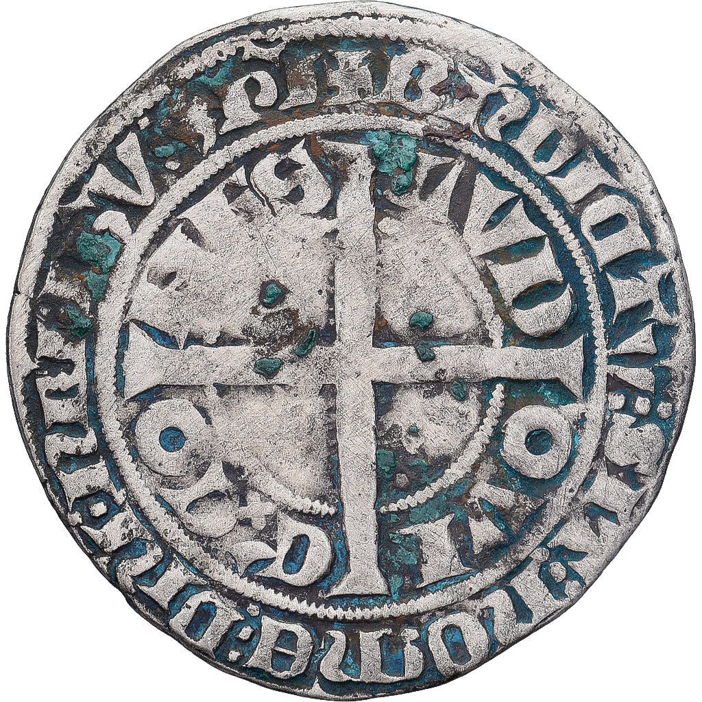 Moneda, Francia, Flanders, Louis II de Mâle, Gros, 1346-1384, BC+, Plata