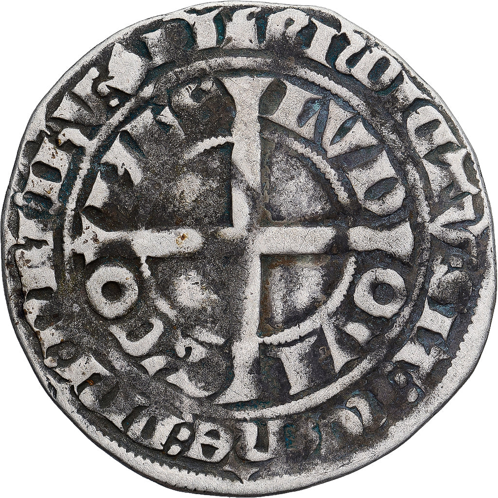 Moneda, Francia, Flanders, Louis II de Mâle, Gros, 1346-1384, BC+, Plata
