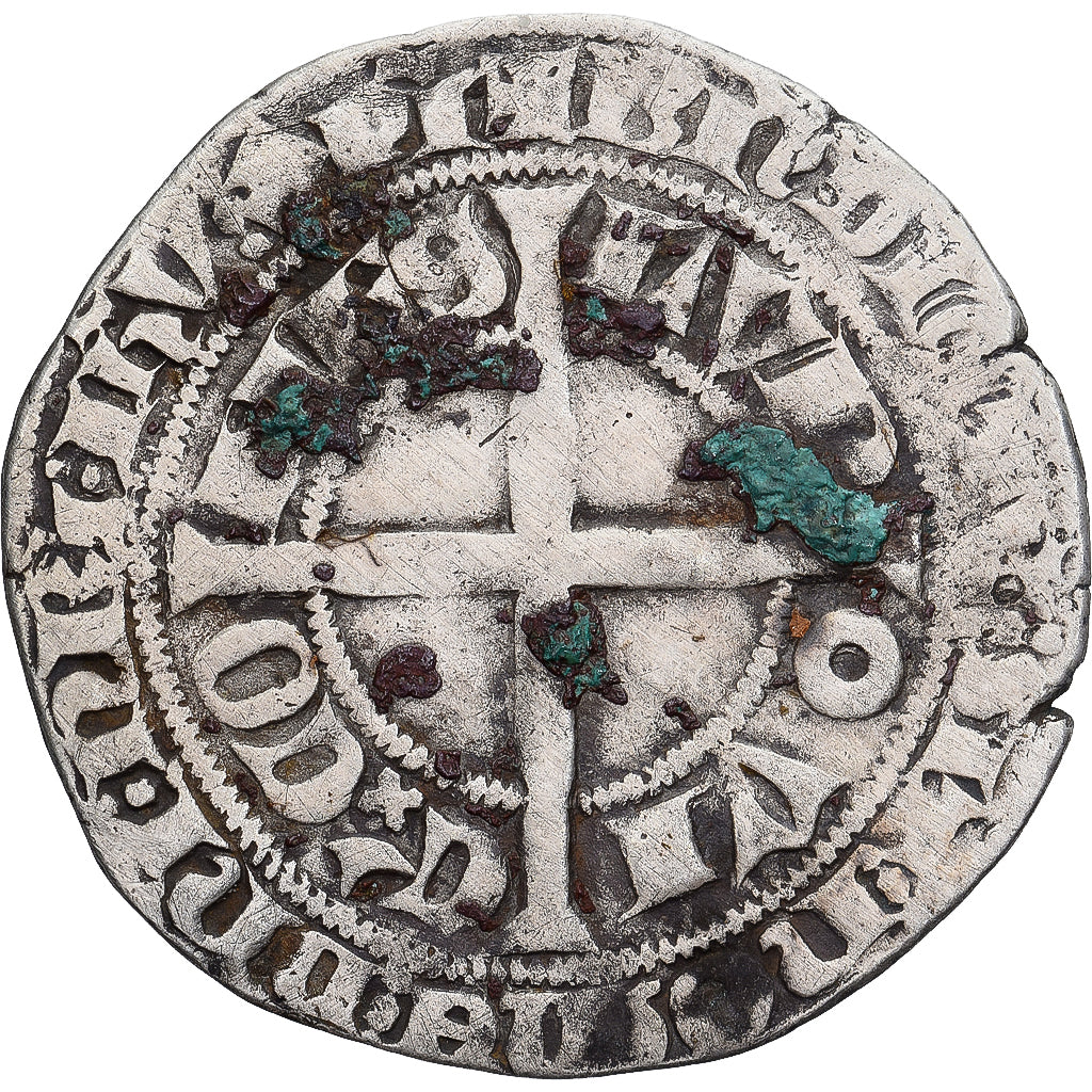 Moneda, Francia, Flanders, Louis II de Mâle, Gros, 1346-1384, BC+, Plata