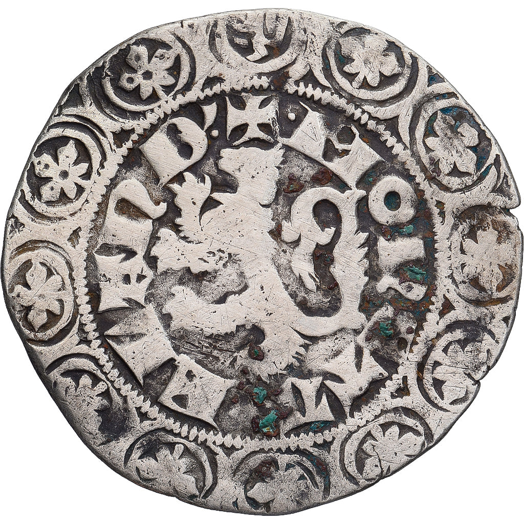Moneda, Francia, Flanders, Louis II de Mâle, Gros, 1346-1384, BC+, Plata