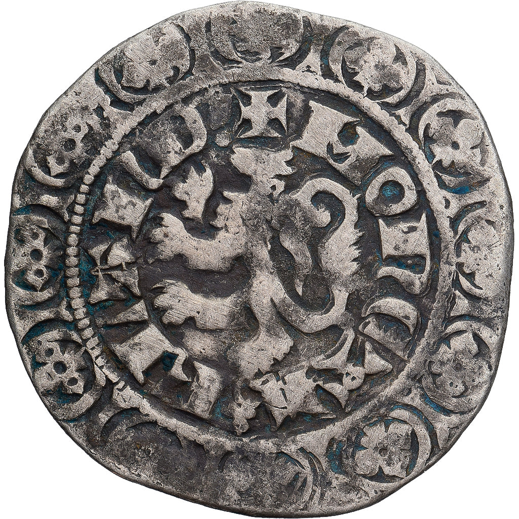 Moneda, Francia, Flanders, Louis II de Mâle, Gros, 1346-1384, BC+, Plata