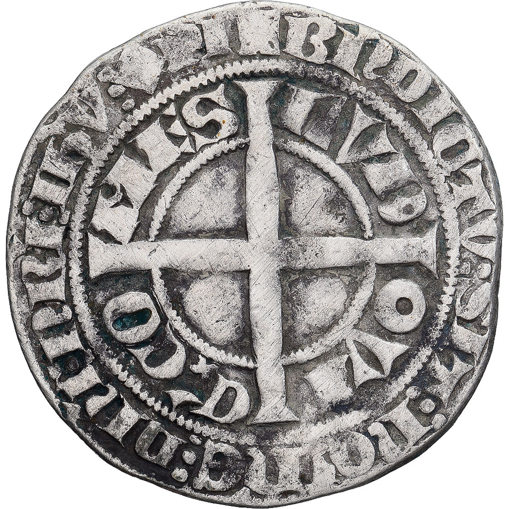 Moneda, Francia, Flanders, Louis II de Mâle, Gros, 1346-1384, BC+, Plata