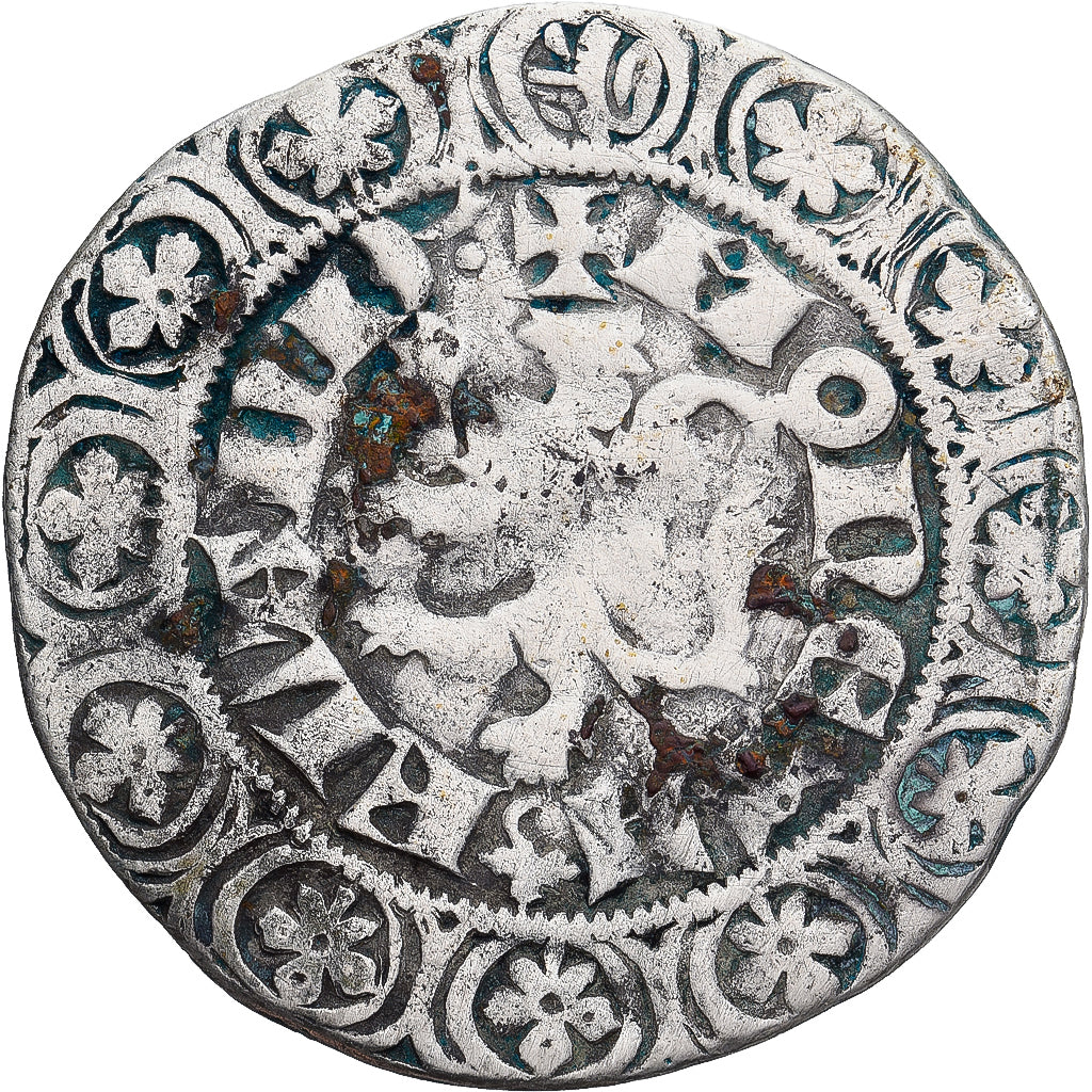 Moneda, Francia, Flanders, Louis II de Mâle, Gros, 1346-1384, BC+, Plata