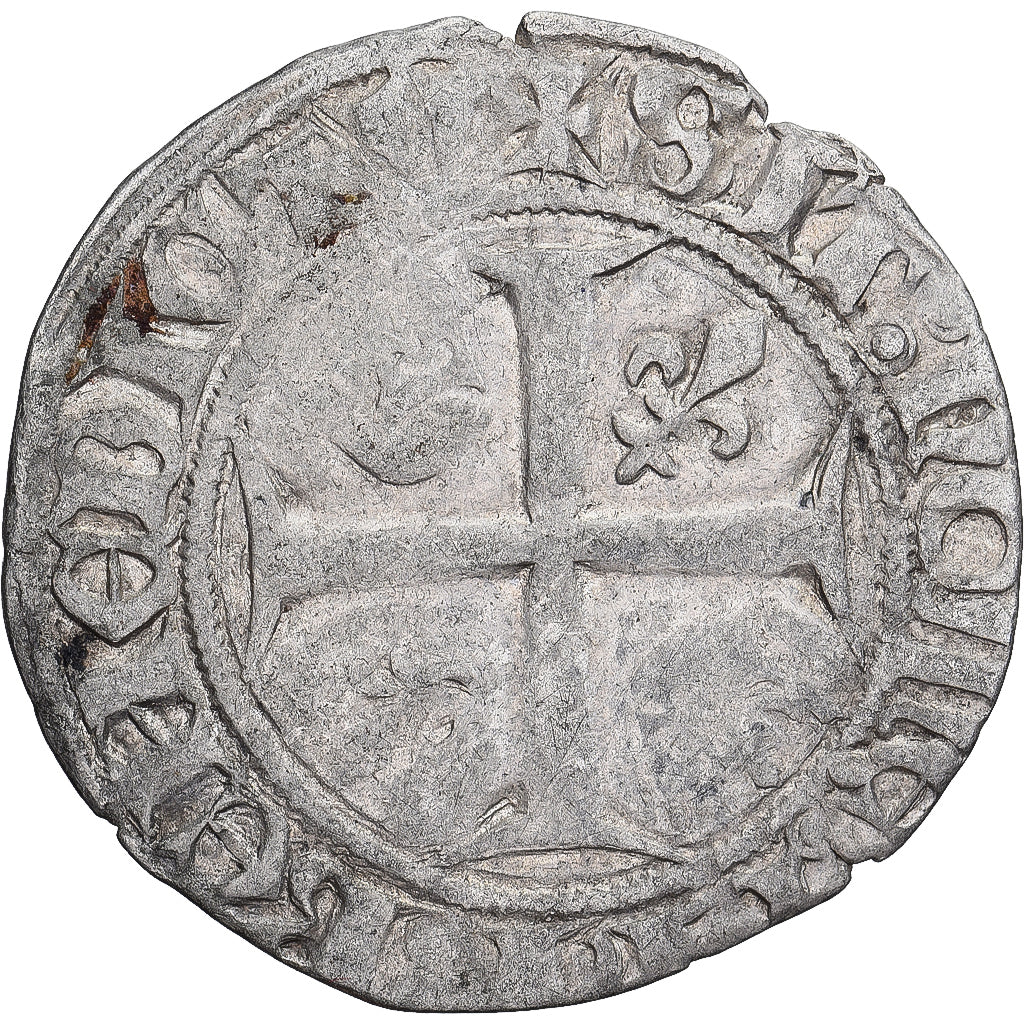 Münze, Frankreich, Charles VI, Blanc Guénar, 1389-1422, Angers, 2nd Emission