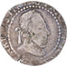 Moeda, França, Henri III, 1/4 Franc au col plat, Rouen, VF(20-25), Prata