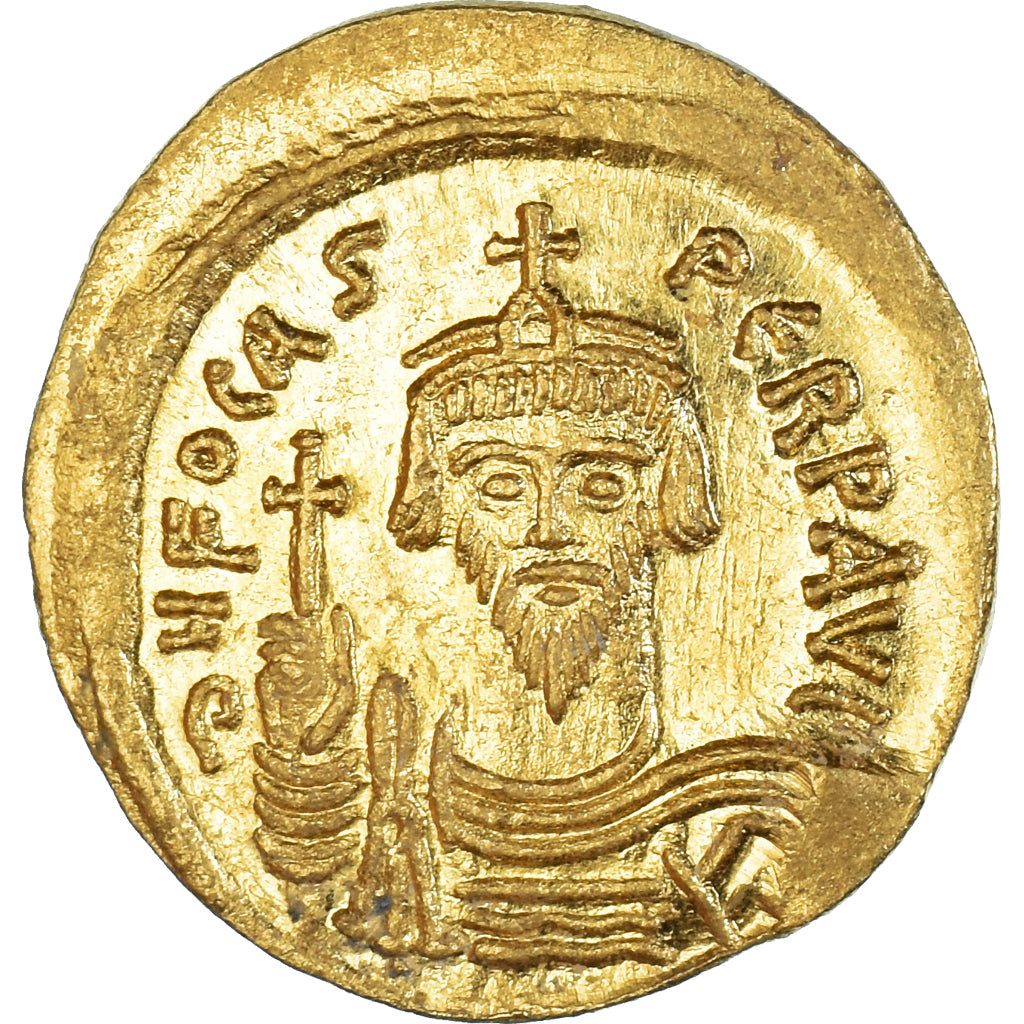 Phocas, Solidus, 602-610, Constantinople, Gold, NGC, MS 5/5-3/5, Sear:620