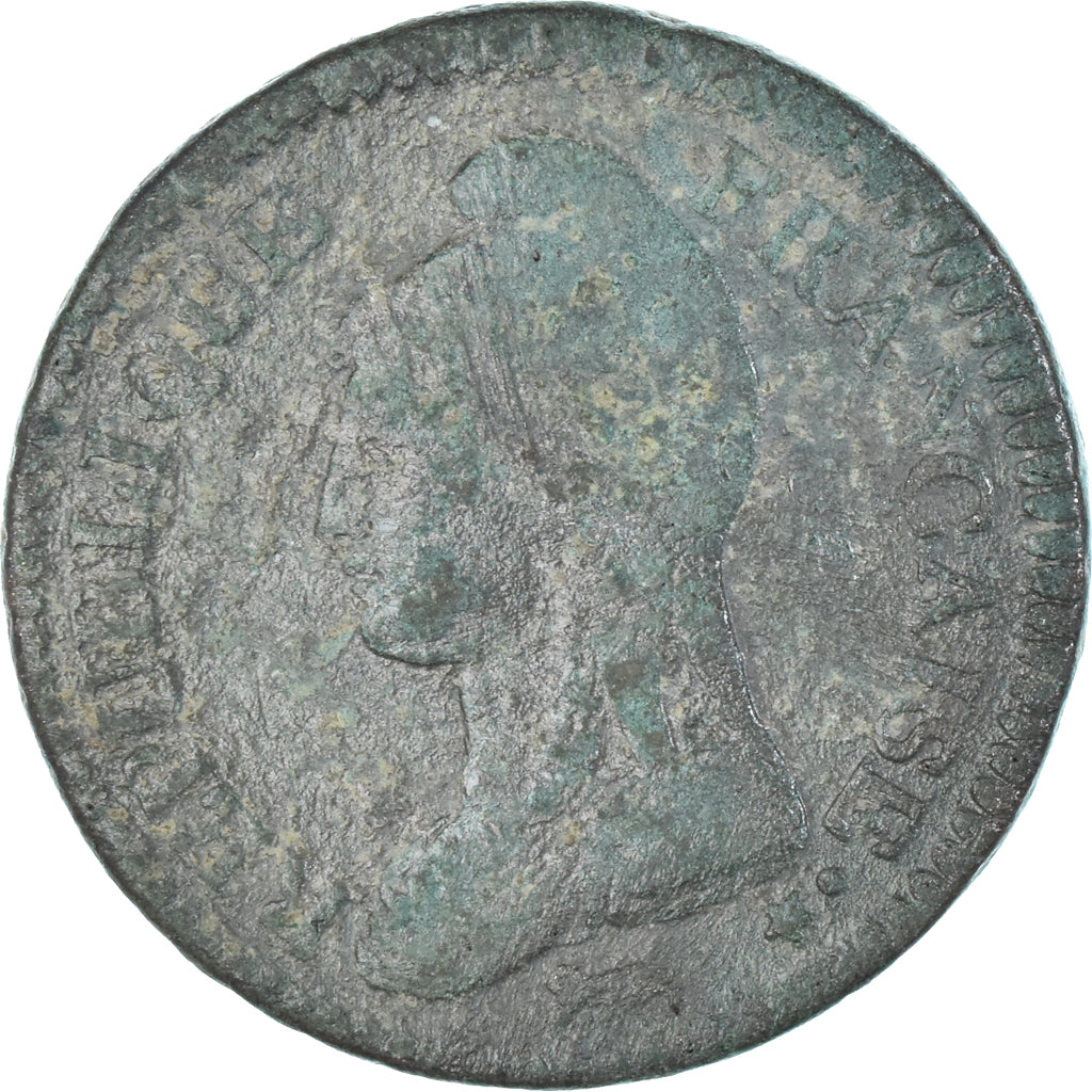 Moneda, Francia, Dupré, Decime, Paris, BC+, Cobre, Gadoury:187/187a