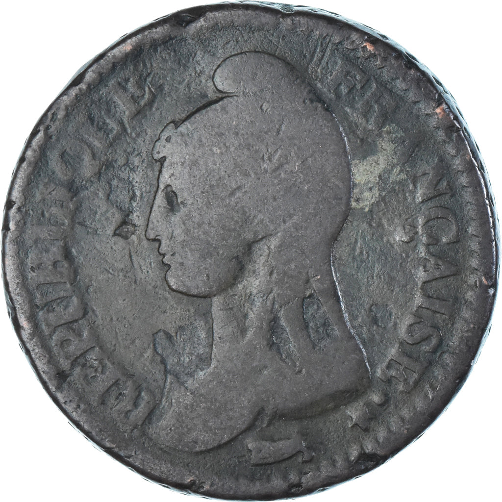 Moeda, França, Dupré, Decime, AN 5, Paris, VF(30-35), Cobre, Gadoury:187