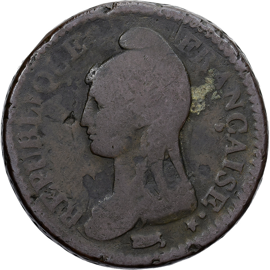 Moneda, Francia, Dupré, Decime, AN 5, Paris, BC+, Cobre, Gadoury:187