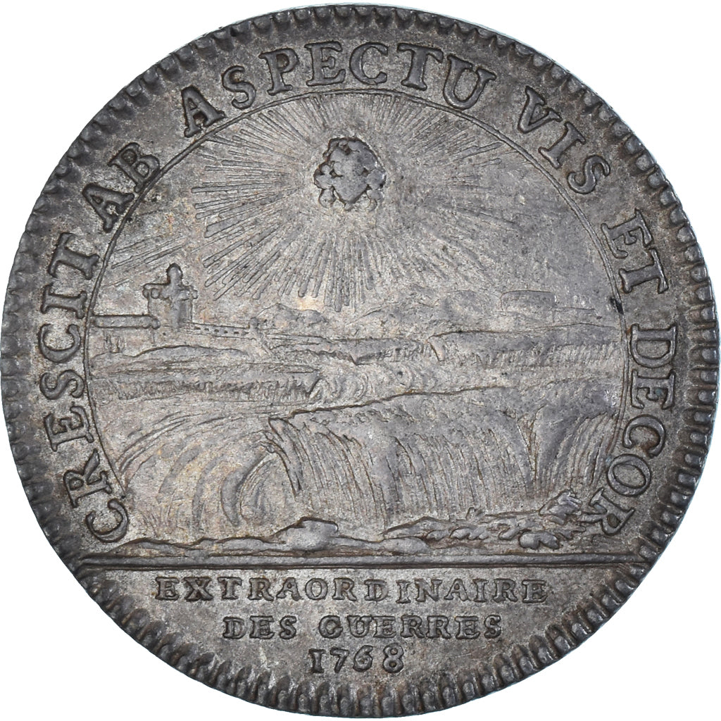 France, Token, Louis XV, Extraordinaire des Guerres, 1768, EF(40-45), Silver