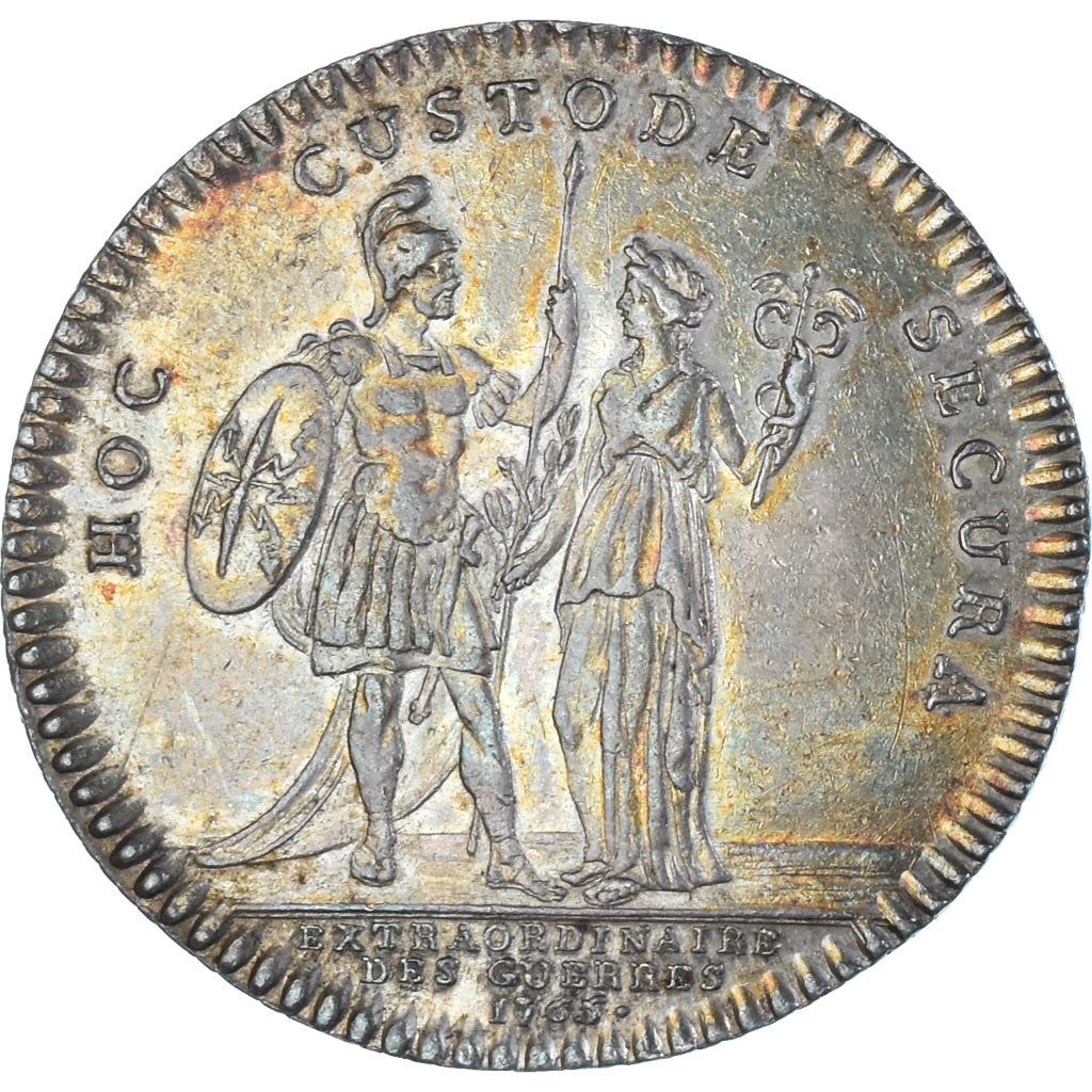 France, Jeton, Louis XV, Extraordinaire des Guerres, 1765, TTB+, Argent
