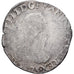 Moneda, Francia, Henri III, Teston, 1575, Nantes, BC+, Plata, Gadoury:493