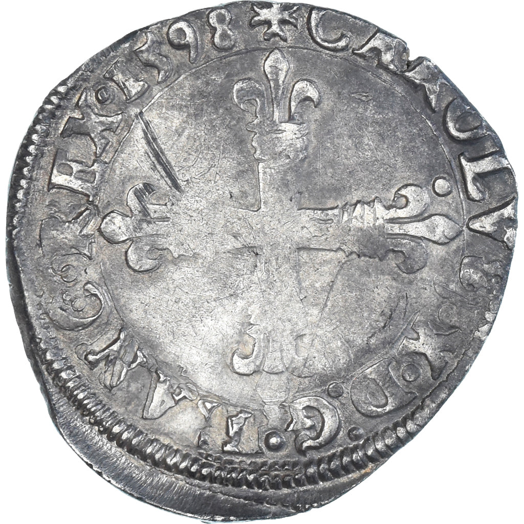Moneta, Francja, Charles X, 1/4 Ecu, 1598, Nantes, VF(20-25), Srebro